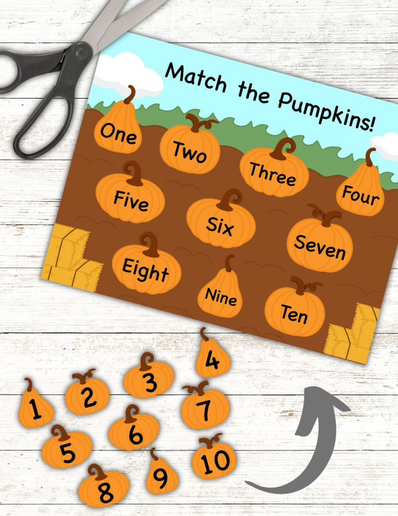 FREE Printable Activity for Kids: Match the Pumpkins 1-10!