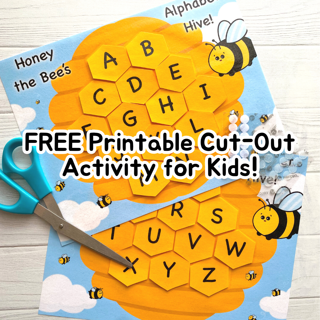 FREE Printable Cut Out Activity Honey The Bee s Alphabet Hive Doppys free-printable-cut-out-activity-honey-the-bee-s-alphabet-hive-doppys