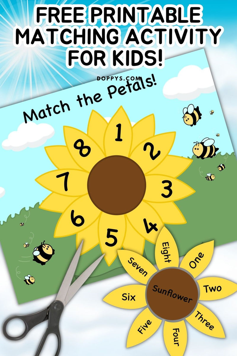 Printable Sunflower Matching Activity Numbers 1-8! – Doppys