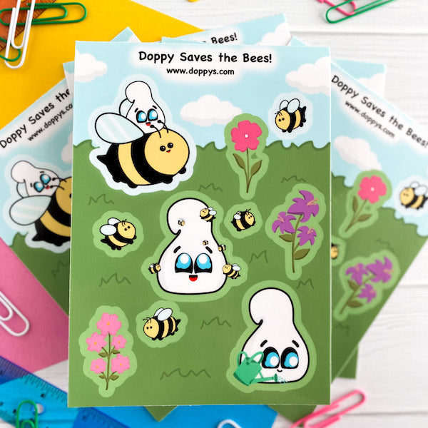 "Doppy Saves the Bees!" Sticker Sheet