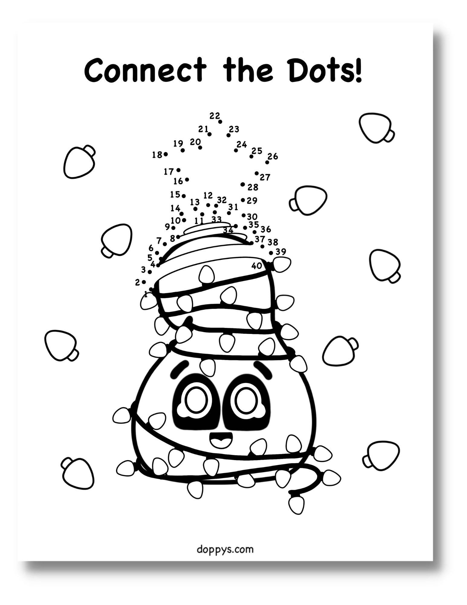 Dot to Dot Printable: Christmas Doppy