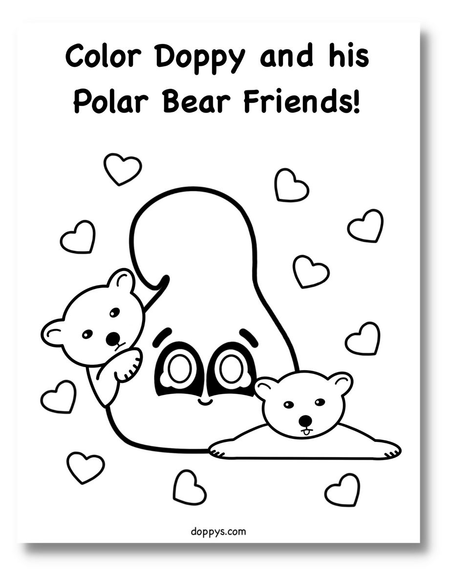 Christmas Coloring Page for Kids: Doppy and Polar Bears – Doppys