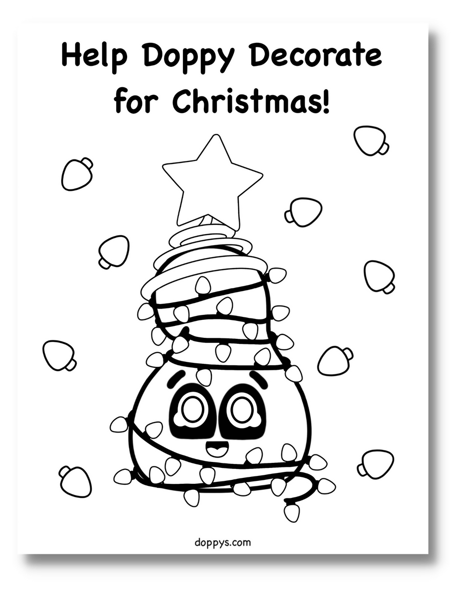 Christmas Coloring Page for Kids: Christmas Doppy – Doppys